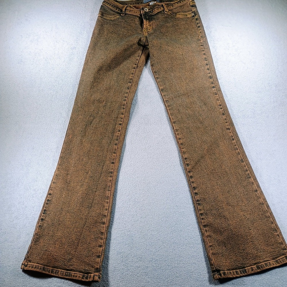Inega‎ Womens Slim Fit Jeans Brown Acid Wash Size 42 Stretch Denim